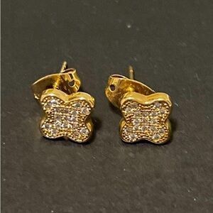 Gold Butterfly Stud Earrings